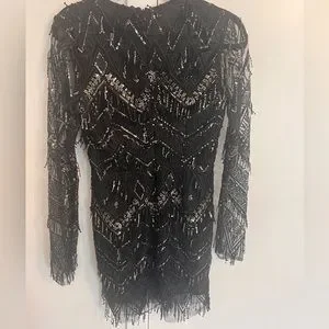 Nia sequin fringe dress best sale